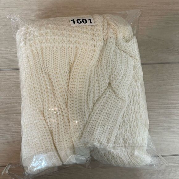 Jason Maxwell Womens Cardigan Open Front XL White Minimalist Classic Grandmacore - Picture 9 of 9